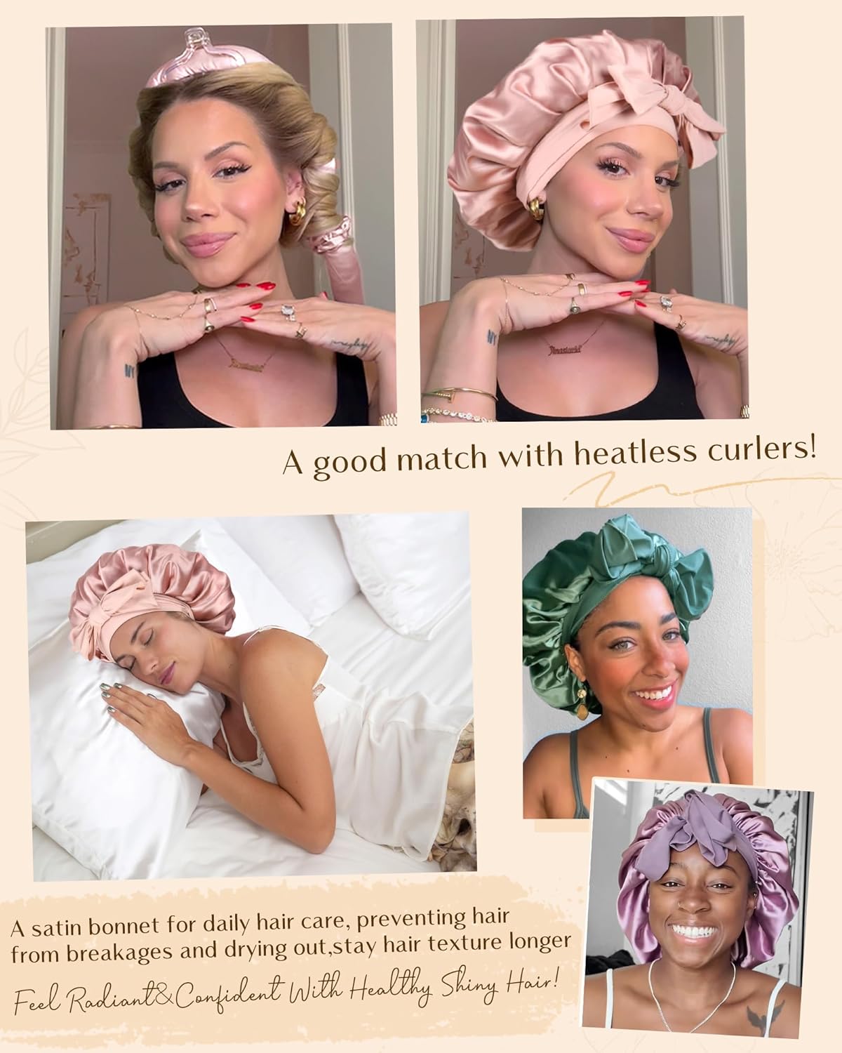 LOVILDS™ Silk Bow Sleep Bonnet-Trending Sleep Cap That Protects & Beautifies Your Hair