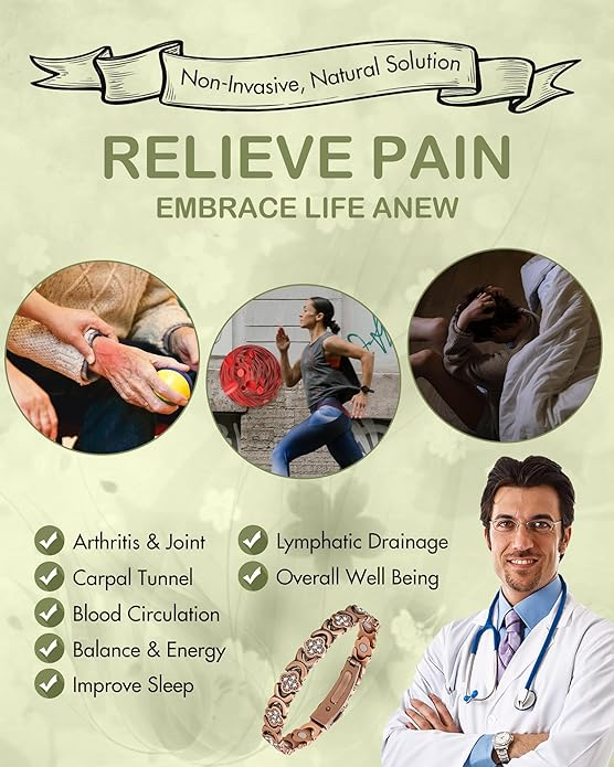 🔥Hot Sale-Copper Bracelets for Women. Pure Copper Magnetic Bracelet with 3800 Gauss Effective Magnets