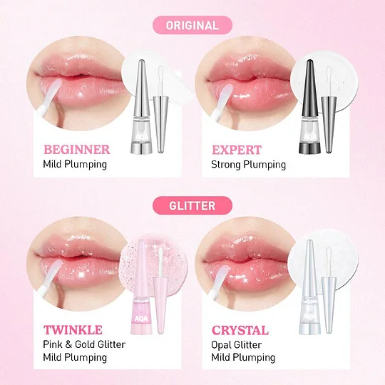 AQA™ Hydrating Lip Plumper Gloss – Korean Moisturizing Lip Care & Glossy Finish