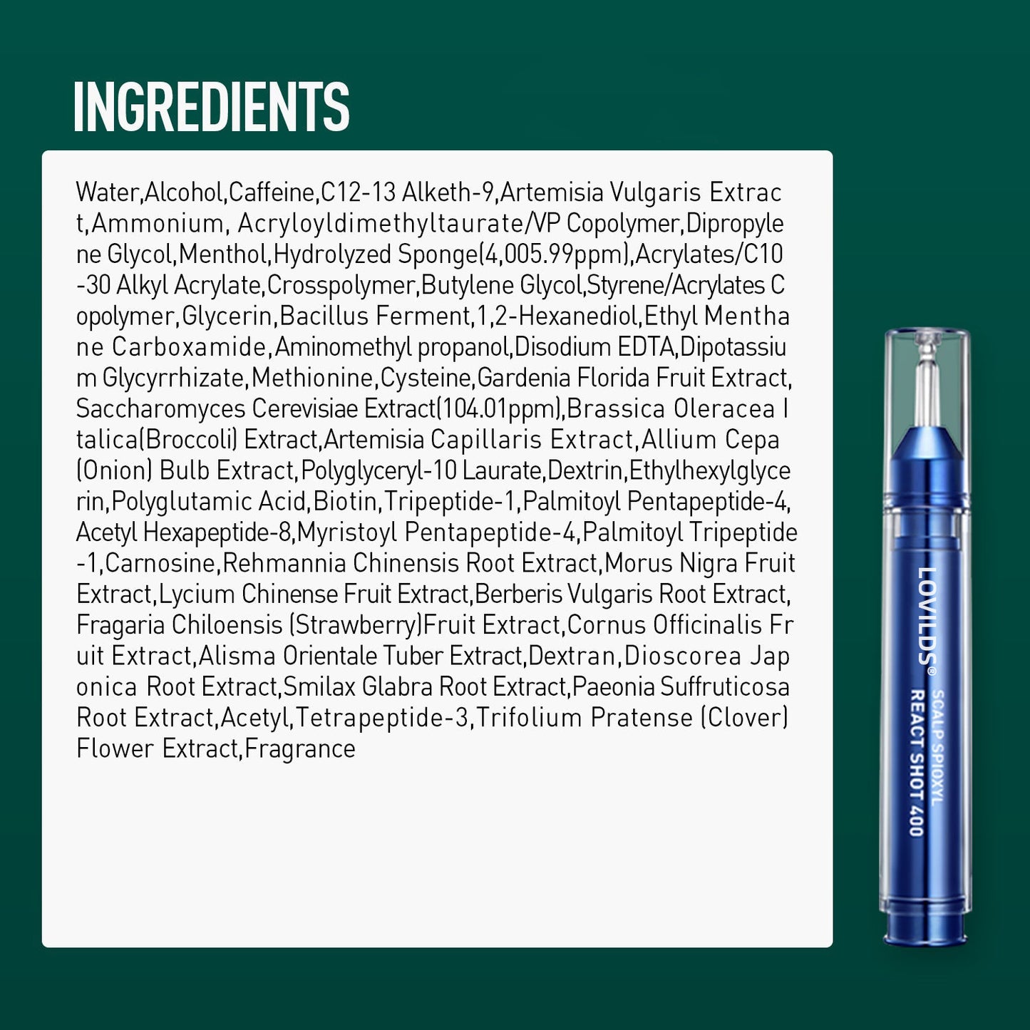 LOVILDS® Scalp Serum 400 – 220K Micro-Spicules for Thicker, Fuller Hair | Korea’s Best-Selling Dermatologist-Recommended K-Beauty Scalp Serum (0.5 fl oz)