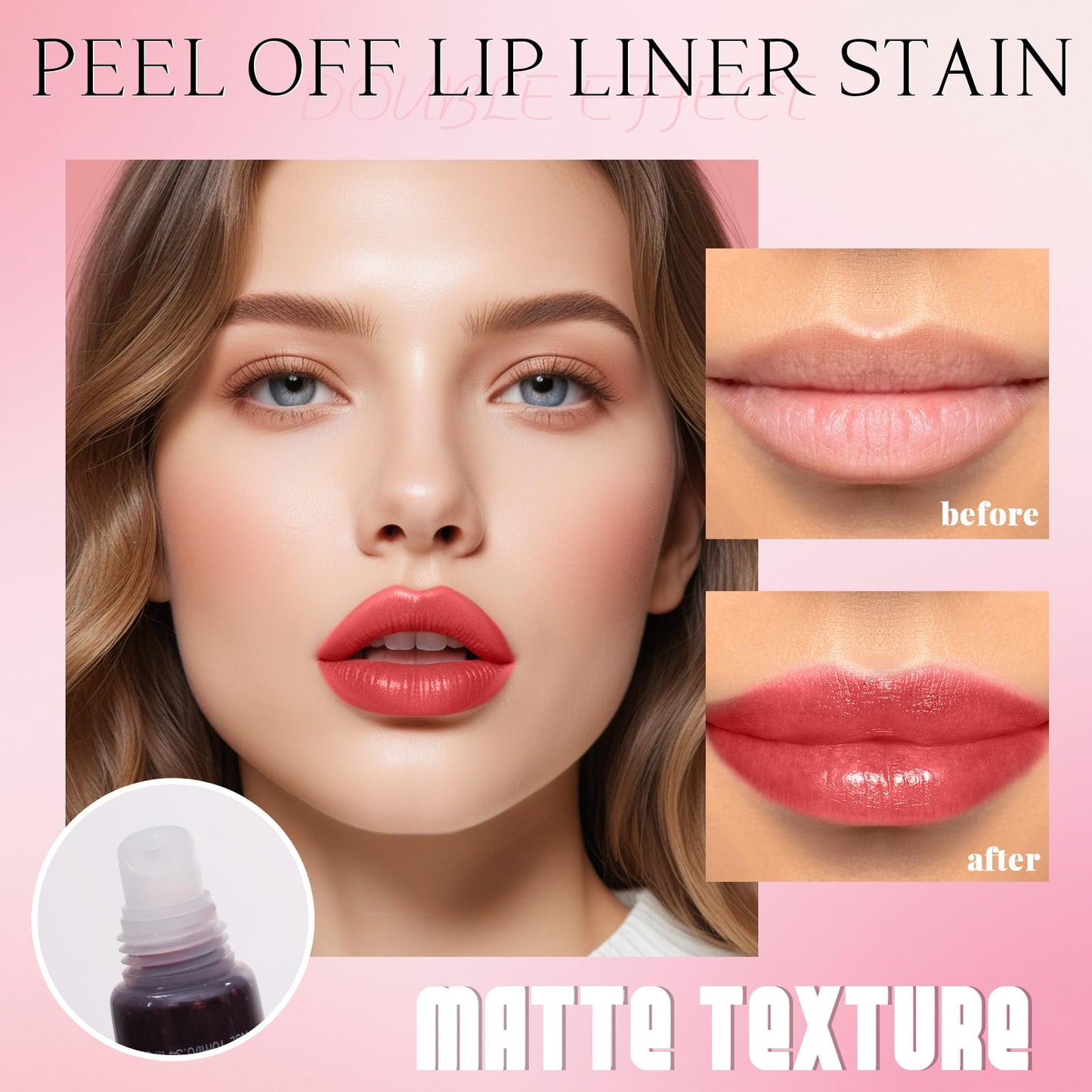Peel-off lip gloss, matte peel-off lip color,non-sticky tattoo-style lip color,highly pigmented waterproof lip makeup