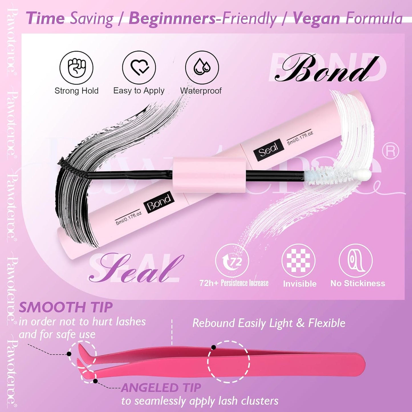 Extension Kit DIY 280pcs Lash Clusters Eyelash Extension Kit, 9-16mm 30D 40D Individual Lashes Kit with Lash Bond and Seal, Lash Tweezers for Self Use