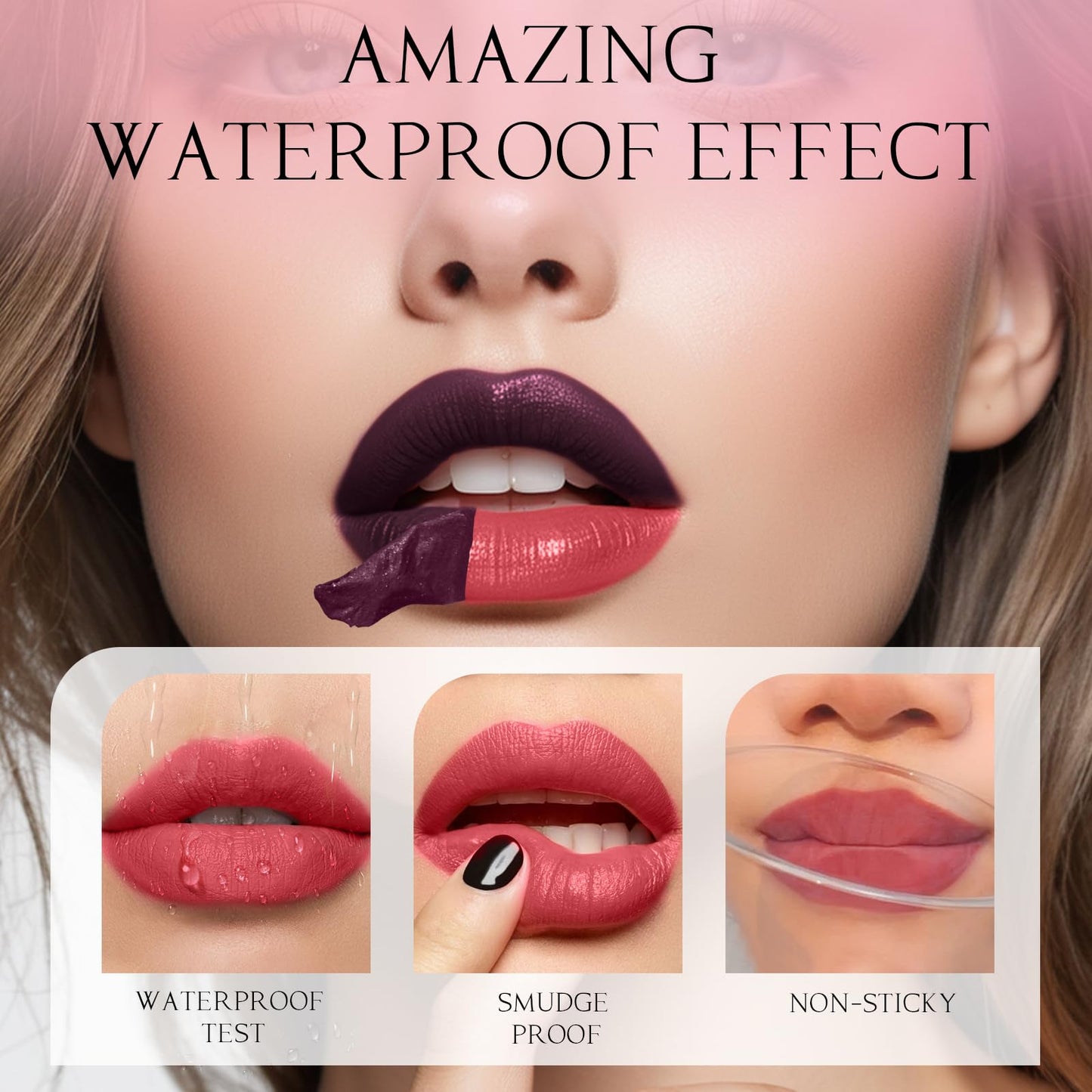Peel-off lip gloss, matte peel-off lip color,non-sticky tattoo-style lip color,highly pigmented waterproof lip makeup