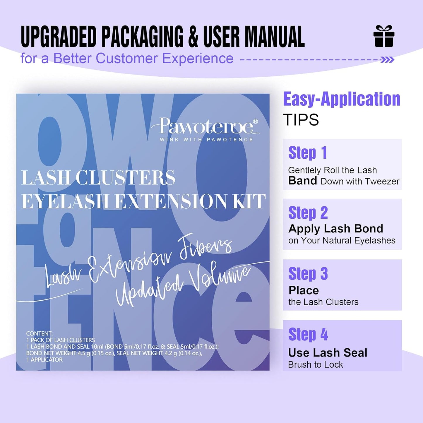 Extension Kit DIY 280pcs Lash Clusters Eyelash Extension Kit, 9-16mm 30D 40D Individual Lashes Kit with Lash Bond and Seal, Lash Tweezers for Self Use