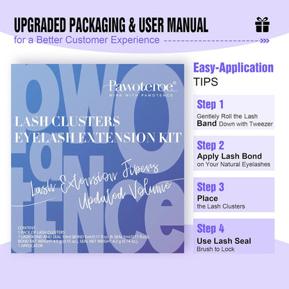 Extension Kit DIY 280pcs Lash Clusters Eyelash Extension Kit, 9-16mm 30D 40D Individual Lashes Kit with Lash Bond and Seal, Lash Tweezers for Self Use