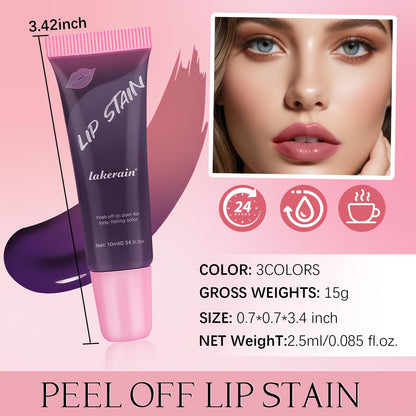 Peel-off lip gloss, matte peel-off lip color,non-sticky tattoo-style lip color,highly pigmented waterproof lip makeup