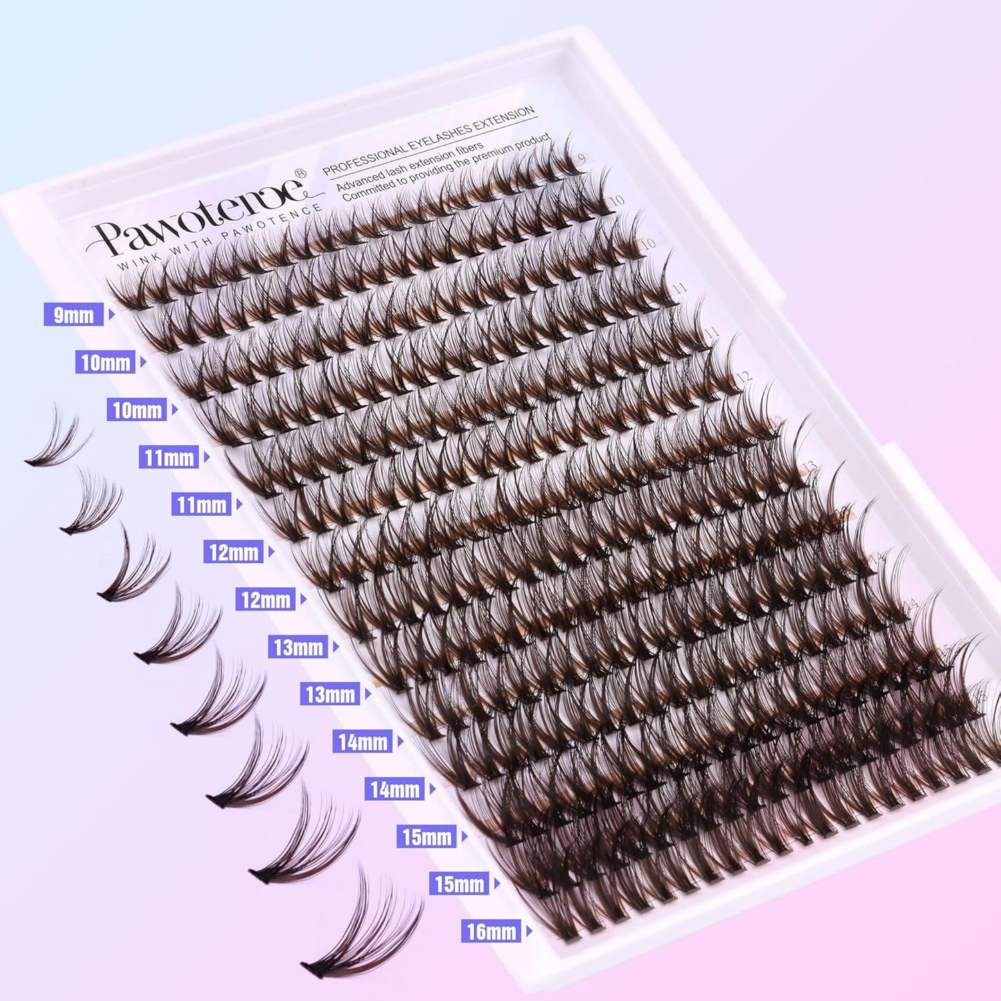 Extension Kit DIY 280pcs Lash Clusters Eyelash Extension Kit, 9-16mm 30D 40D Individual Lashes Kit with Lash Bond and Seal, Lash Tweezers for Self Use
