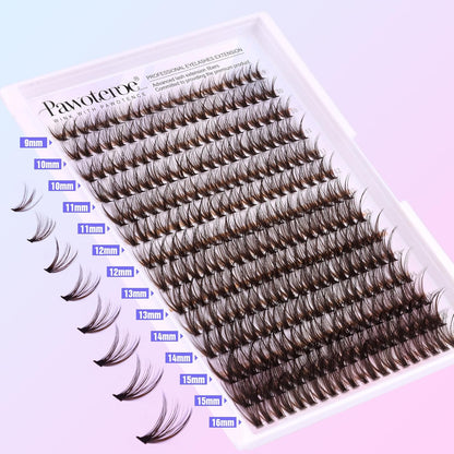 Extension Kit DIY 280pcs Lash Clusters Eyelash Extension Kit, 9-16mm 30D 40D Individual Lashes Kit with Lash Bond and Seal, Lash Tweezers for Self Use
