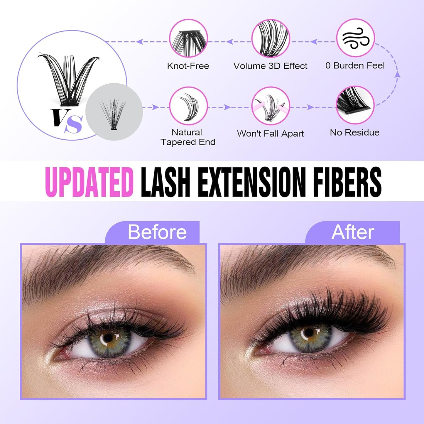 Extension Kit DIY 280pcs Lash Clusters Eyelash Extension Kit, 9-16mm 30D 40D Individual Lashes Kit with Lash Bond and Seal, Lash Tweezers for Self Use