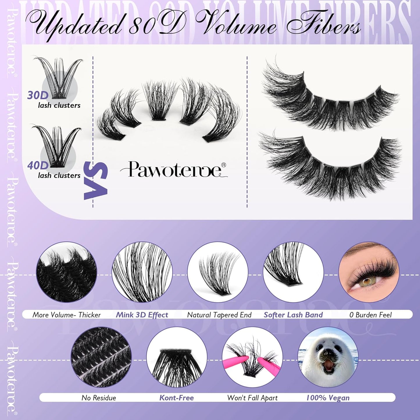 Extension Kit DIY 280pcs Lash Clusters Eyelash Extension Kit, 9-16mm 30D 40D Individual Lashes Kit with Lash Bond and Seal, Lash Tweezers for Self Use