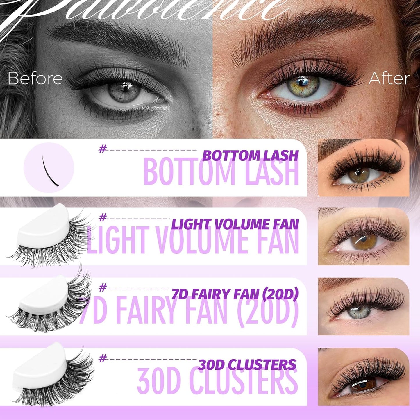 Extension Kit DIY 280pcs Lash Clusters Eyelash Extension Kit, 9-16mm 30D 40D Individual Lashes Kit with Lash Bond and Seal, Lash Tweezers for Self Use