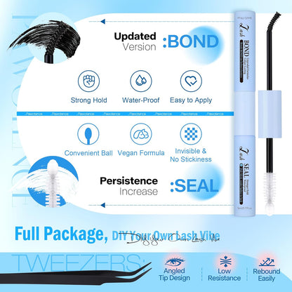 Extension Kit DIY 280pcs Lash Clusters Eyelash Extension Kit, 9-16mm 30D 40D Individual Lashes Kit with Lash Bond and Seal, Lash Tweezers for Self Use