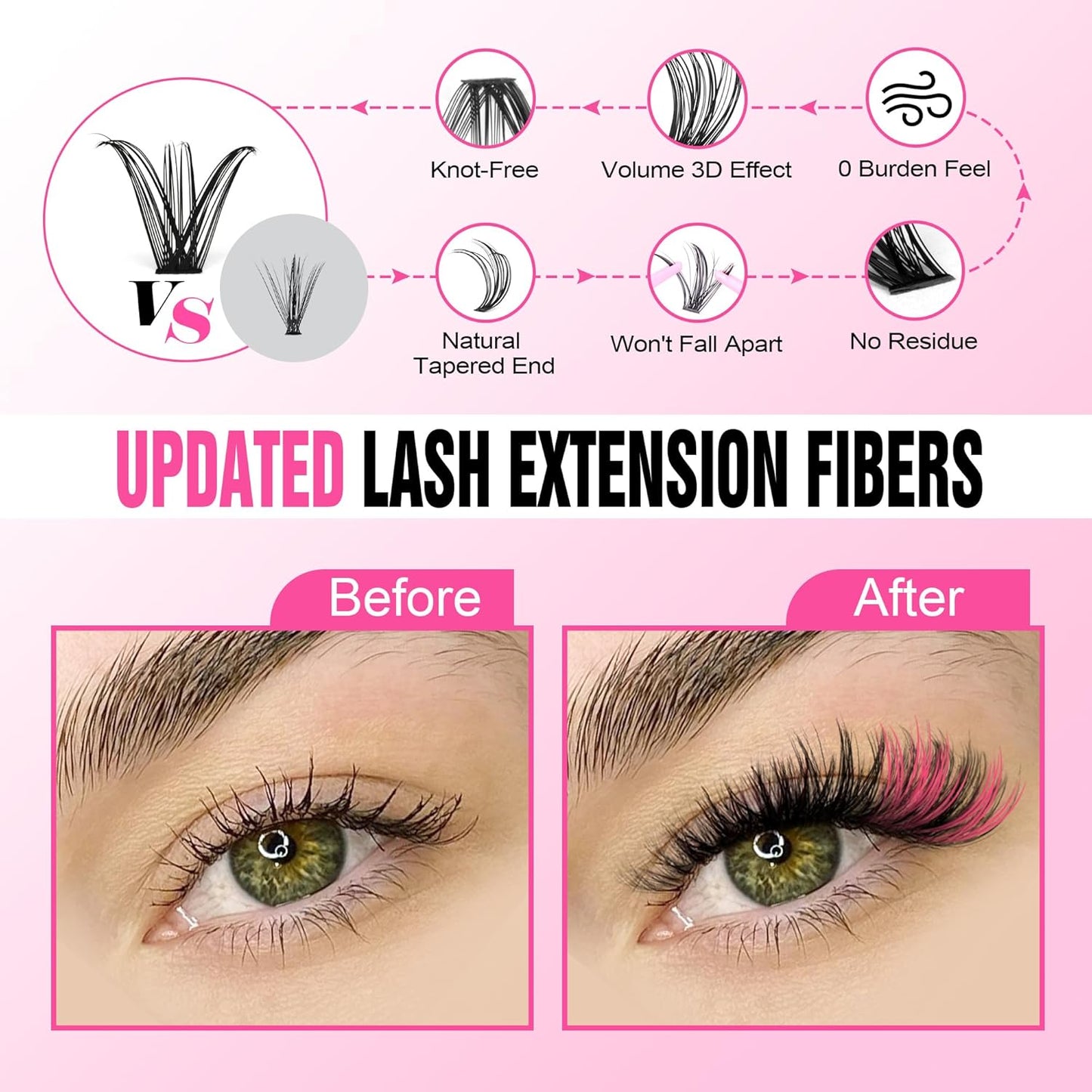 Extension Kit DIY 280pcs Lash Clusters Eyelash Extension Kit, 9-16mm 30D 40D Individual Lashes Kit with Lash Bond and Seal, Lash Tweezers for Self Use