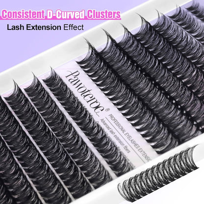 Extension Kit DIY 280pcs Lash Clusters Eyelash Extension Kit, 9-16mm 30D 40D Individual Lashes Kit with Lash Bond and Seal, Lash Tweezers for Self Use
