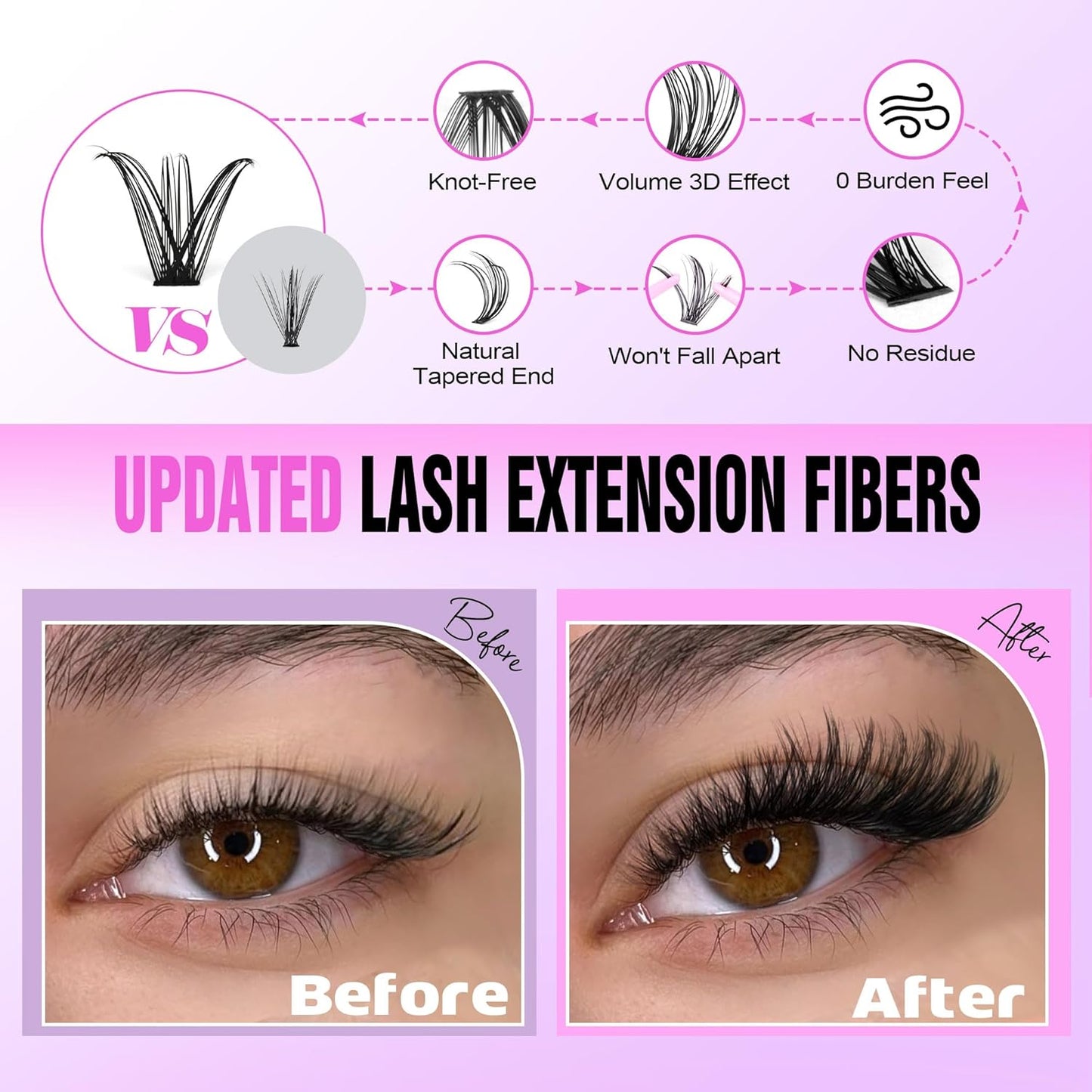 Extension Kit DIY 280pcs Lash Clusters Eyelash Extension Kit, 9-16mm 30D 40D Individual Lashes Kit with Lash Bond and Seal, Lash Tweezers for Self Use