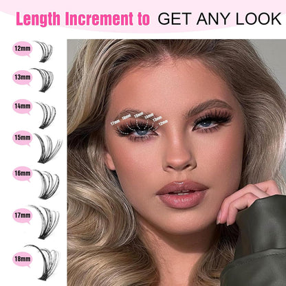 Extension Kit DIY 280pcs Lash Clusters Eyelash Extension Kit, 9-16mm 30D 40D Individual Lashes Kit with Lash Bond and Seal, Lash Tweezers for Self Use