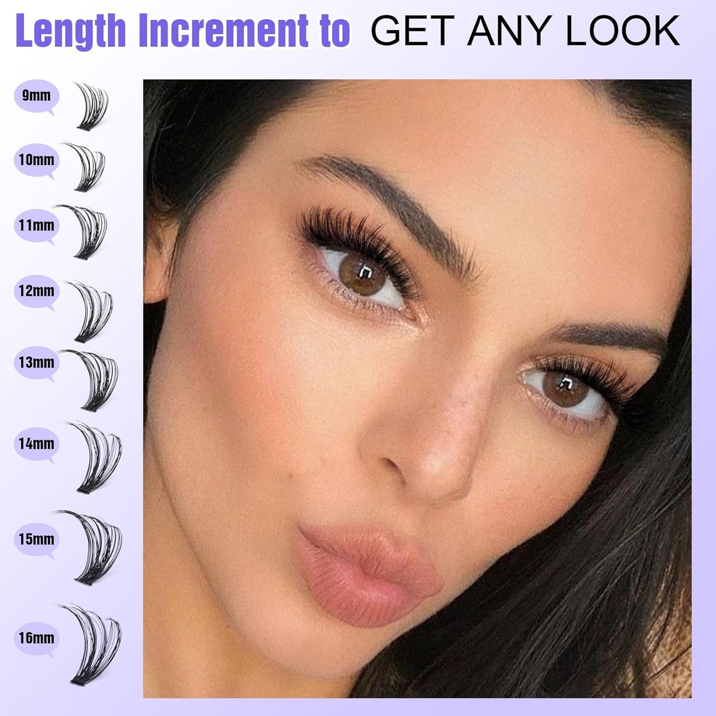 Extension Kit DIY 280pcs Lash Clusters Eyelash Extension Kit, 9-16mm 30D 40D Individual Lashes Kit with Lash Bond and Seal, Lash Tweezers for Self Use