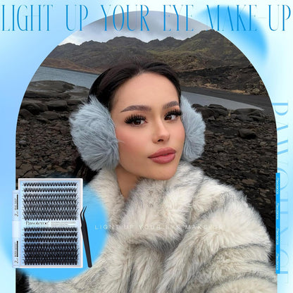 Extension Kit DIY 280pcs Lash Clusters Eyelash Extension Kit, 9-16mm 30D 40D Individual Lashes Kit with Lash Bond and Seal, Lash Tweezers for Self Use