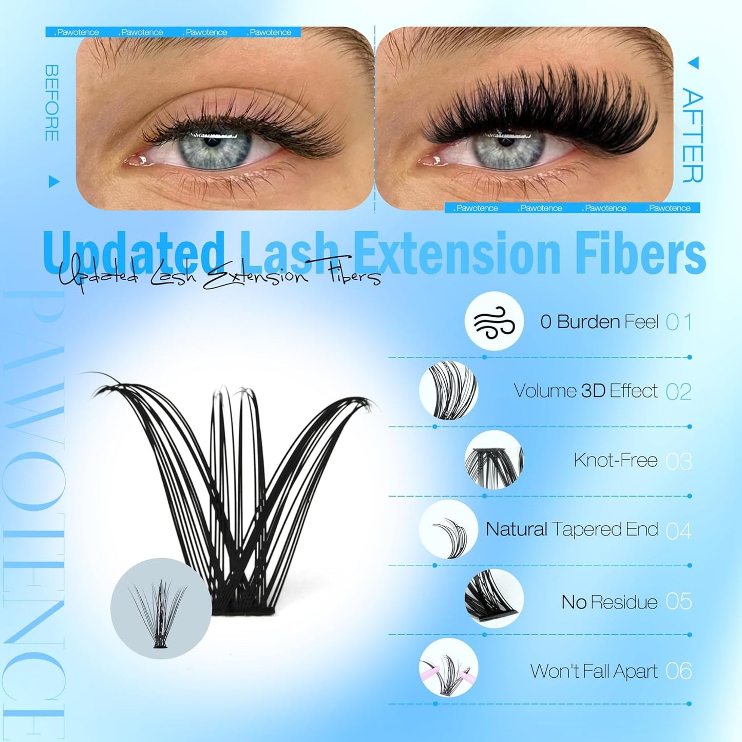 Extension Kit DIY 280pcs Lash Clusters Eyelash Extension Kit, 9-16mm 30D 40D Individual Lashes Kit with Lash Bond and Seal, Lash Tweezers for Self Use
