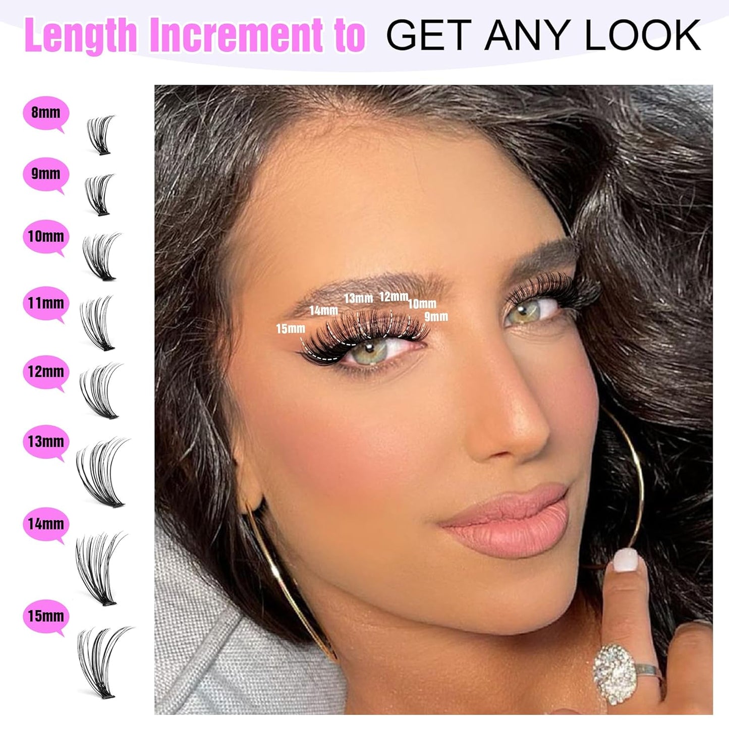 Extension Kit DIY 280pcs Lash Clusters Eyelash Extension Kit, 9-16mm 30D 40D Individual Lashes Kit with Lash Bond and Seal, Lash Tweezers for Self Use