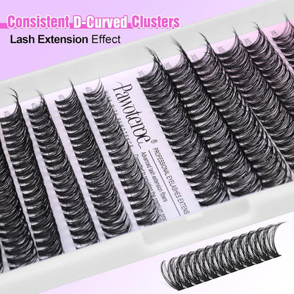 Extension Kit DIY 280pcs Lash Clusters Eyelash Extension Kit, 9-16mm 30D 40D Individual Lashes Kit with Lash Bond and Seal, Lash Tweezers for Self Use