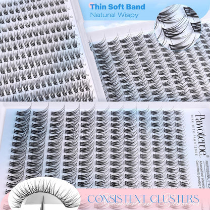 Extension Kit DIY 280pcs Lash Clusters Eyelash Extension Kit, 9-16mm 30D 40D Individual Lashes Kit with Lash Bond and Seal, Lash Tweezers for Self Use