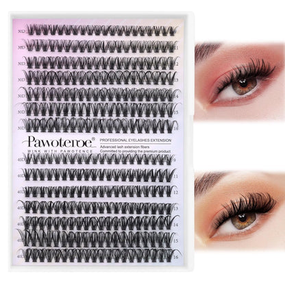 Extension Kit DIY 280pcs Lash Clusters Eyelash Extension Kit, 9-16mm 30D 40D Individual Lashes Kit with Lash Bond and Seal, Lash Tweezers for Self Use