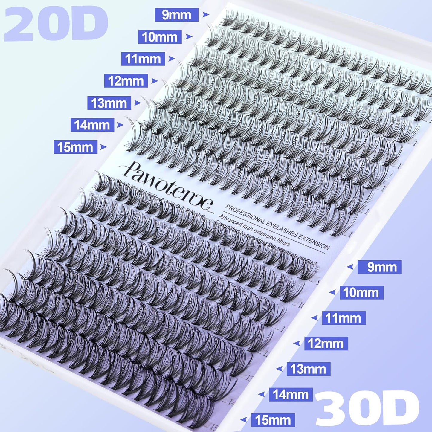 Extension Kit DIY 280pcs Lash Clusters Eyelash Extension Kit, 9-16mm 30D 40D Individual Lashes Kit with Lash Bond and Seal, Lash Tweezers for Self Use