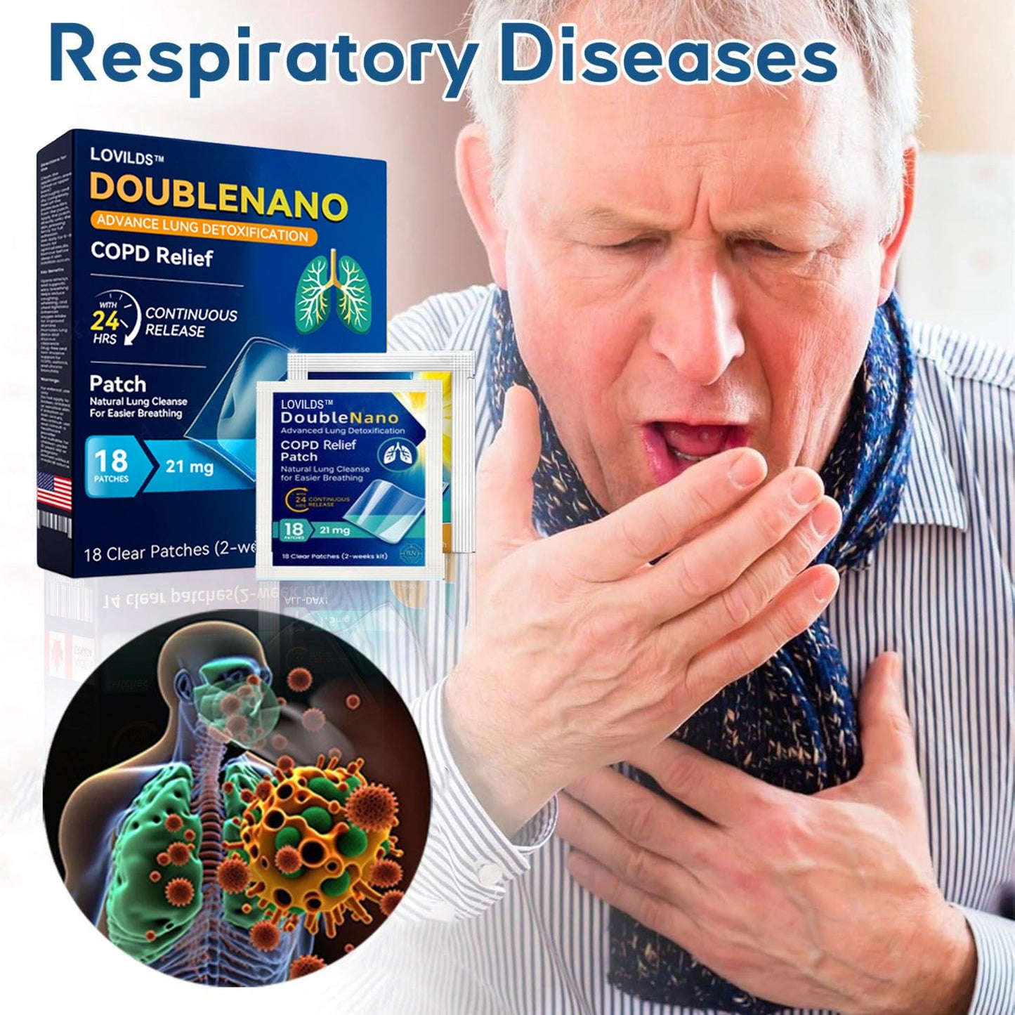 🫁✅FDA Approved LOVILDS™ Double Nano COPD Relief Patch (💝 Cough, wheezing, shortness of breath, sputum, stuffy nose, bronchitis, bronchitis, allergy symptoms, lung discomfort🫁)
